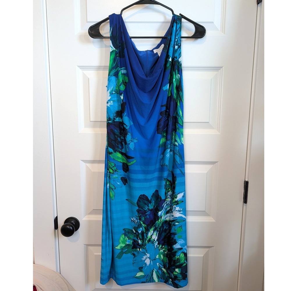 Cache Floral Cowl Neck Sheath Dress